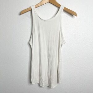 Lululemon White Ribbed Racerback Tank Top Women's Size Medium